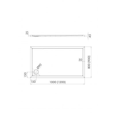 Schedpol Caspar New Black Stone brodzik 120x80 cm prostokątny czarny 3.2338/C/ST