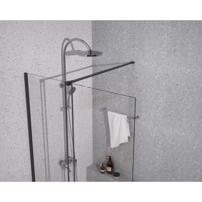 Sea-Horse Creative ścianka prysznicowa walk-in 140 cm czarny mat/szkło przezroczyste BK258T14K