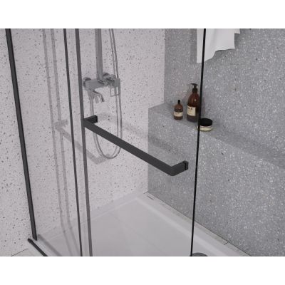 Sea-Horse Creative ścianka prysznicowa walk-in 140 cm czarny mat/szkło przezroczyste BK258T14K