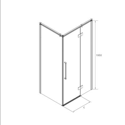 Sea-Horse Creative kabina prysznicowa 100x90 cm kwadratowa chrom połysk/szkło przezroczyste BKP248T09/10P