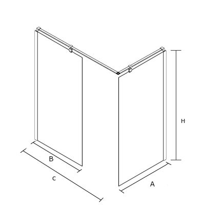 Sea-Horse Creative kabina prysznicowa walk-in 140x100 cm prostokątna czarny mat/szkło przezroczyste BKP257T10/14K