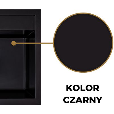 Sink Quality Ferrum Black zlewozmywak granitowy 56x51 cm czarny FER.C.1K60.X