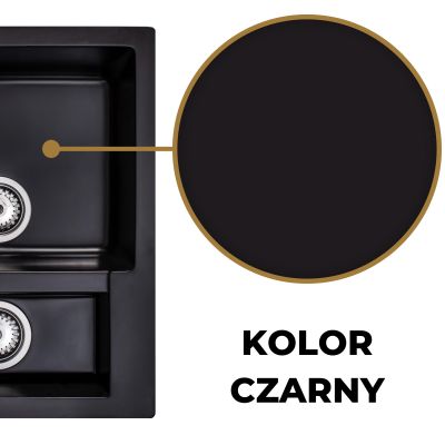 Sink Quality Ferrum Black zlewozmywak granitowy 60,5x49 cm czarny FER.C.5KBO.X