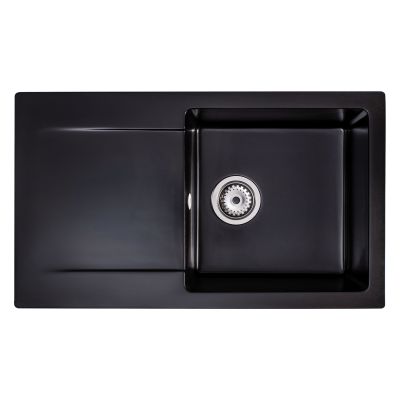 Sink Quality Magnesia Black zlewozmywak granitowy 76,5x44,8 cm czarny MAG.C.1KDO.X