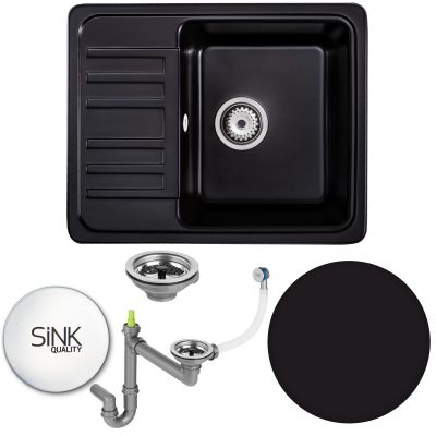 Sink Quality Sapphire Black zlewozmywak granitowy 56,5x46 cm czarny SAP.C.1KKO.X