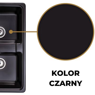 Sink Quality Sapphire Black zlewozmywak granitowy 79,5x46 cm czarny SAP.C.2KBO.X