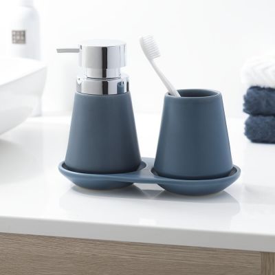 Sealskin Conical dozownik do mydła 400 ml stojący niebieski/chrom 362330224