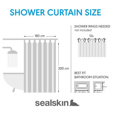 Sealskin Cosima zasłona prysznicowa 200x180 cm biała 800641