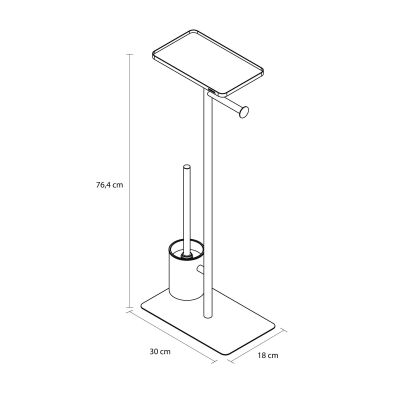 Sealskin Brix stojak na papier toaletowy ze szczotką WC i półką kaszmir 800789