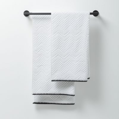 Sealskin Luna ręcznik 50x30 cm bawełniany czarny-biały 800825