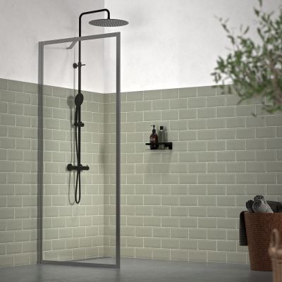 Sealskin Contour Walk-In ścianka prysznicowa 100 cm wolnostojąca szary mat/szkło przezroczyste CDA30986145100