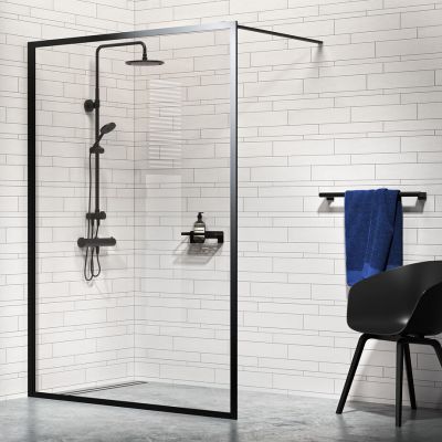 Sealskin Contour Walk-In ścianka prysznicowa 120 cm wolnostojąca czarny mat/szkło przezroczyste CDA31186195100