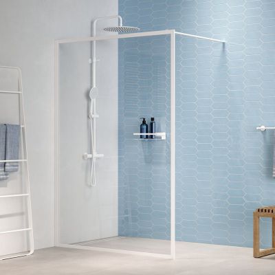 Sealskin Contour Walk-In ścianka prysznicowa 140 cm wolnostojąca biały mat/szkło przezroczyste CDA31386025100