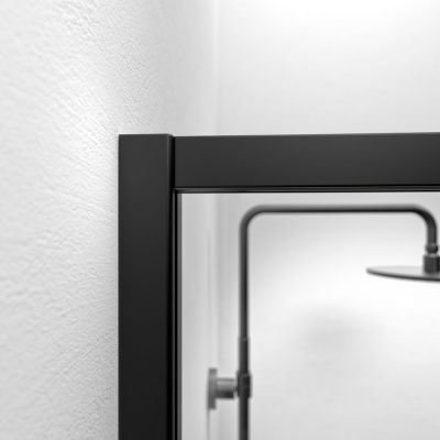 Sealskin Contour drzwi prysznicowe 120 cm wnękowe czarny mat/szkło przezroczyste CD121206195100