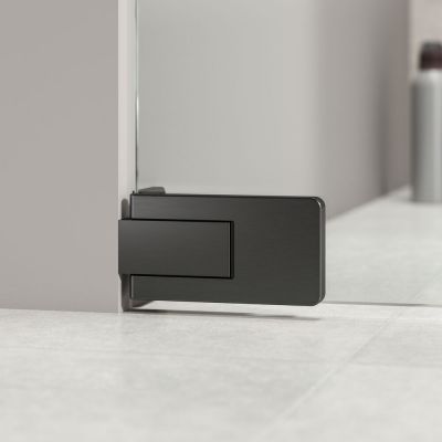 Sealskin Pure drzwi prysznicowe 90 cm uchylne grafitowy szczotkowany/szkło przezroczyste PU140906145100