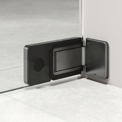 Sealskin Pure drzwi prysznicowe 90 cm uchylne grafitowy szczotkowany/szkło przezroczyste PU140906145100