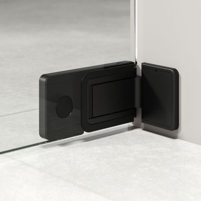 Sealskin Pure drzwi prysznicowe 90 cm uchylne czarny mat/szkło przezroczyste PU140906195100