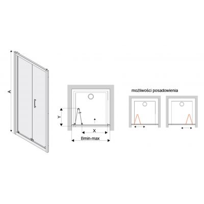 Sanplast TX drzwi prysznicowe z profilem 80 cm składane srebrny połysk/szkło ze wzorem 600-271-1210-38-231