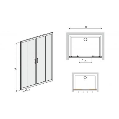 Sanplast TX drzwi prysznicowe z profilem 130 cm rozsuwane srebrny połysk/szkło ze wzorem 600-271-1230-38-231