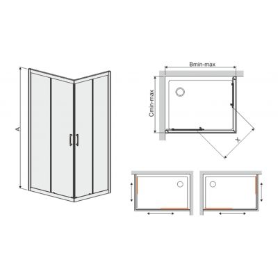 Sanplast TX kabina prysznicowa 100x90 cm prostokątna srebrny połysk/szkło ze wzorem 600-271-1840-38-231
