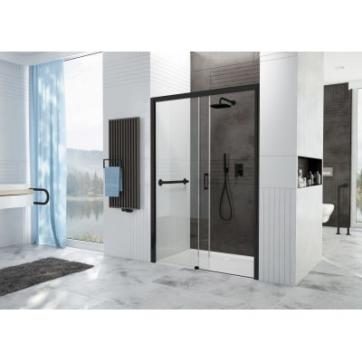 Sanplast Free Zone drzwi prysznicowe 100 cm rozsuwane czarny mat/szkło przezroczyste 600-271-3110-59-401