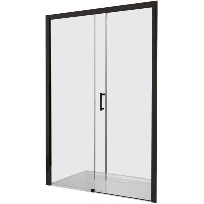 Sanplast Free Zone drzwi prysznicowe 140 cm rozsuwane czarny mat/szkło przezroczyste 600-271-3190-59-401