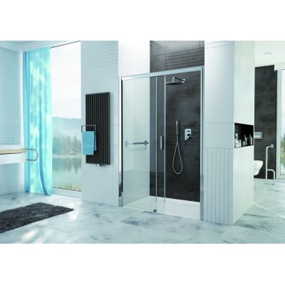Sanplast Free Zone drzwi prysznicowe 160 cm rozsuwane czarny mat/szkło przezroczyste 600-271-3240-59-401