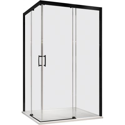 Sanplast Free Zone kabina prysznicowa 90x80 cm prostokątna czarny mat/szkło przezroczyste 600-271-3620-59-401