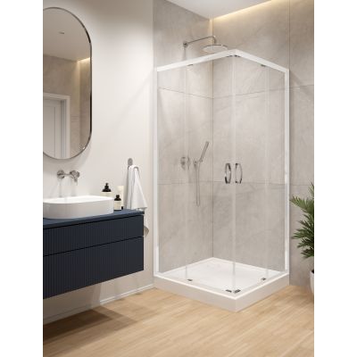 Sanplast Fris kabina prysznicowa 90x90 cm kwadratowa biały połysk/szkło przezroczyste 600-330-0060-01-400