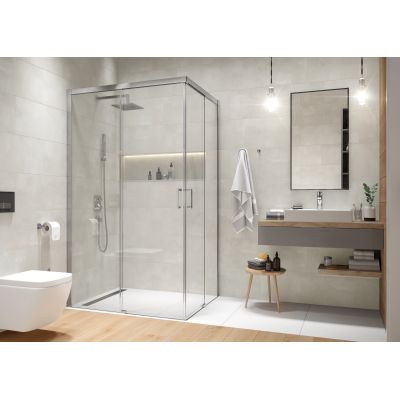 Sanplast Exa Line kabina prysznicowa 1/2KN-B/Exa Line-100 cm srebrny błyszczący/szkło przezroczyste 600-540-0330-38-401