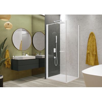 Sanplast Exa Line drzwi prysznicowe z profilem 70 cm uchylne biały mat/szkło przezroczyste 600-540-0710-24-401