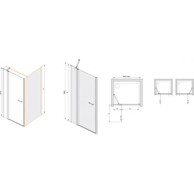 Sanplast Exa Line drzwi prysznicowe z profilem DJ2/Exa-120 cm uchylne biały mat/szkło przezroczyste 600-540-0830-24-401
