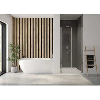 Sanplast Exa Line drzwi prysznicowe z profilem DD/Exa-90 cm uchylne srebrny połysk/szkło przezroczyste 600-540-0930-38-401