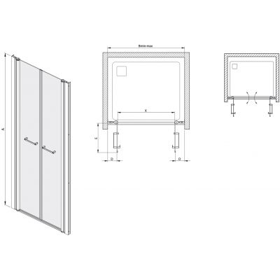 Sanplast Exa Line drzwi prysznicowe z profilem DD/Exa-120 cm uchylne biały mat/szkło ze wzorem 600-540-0960-24-151