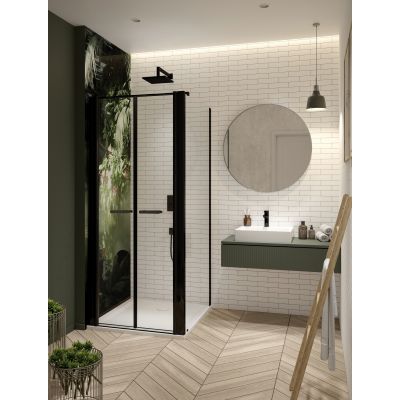 Sanplast Exa Line drzwi prysznicowe z profilem DD/Exa-120 cm uchylne czarny mat/szkło przezroczyste 600-540-0960-59-401