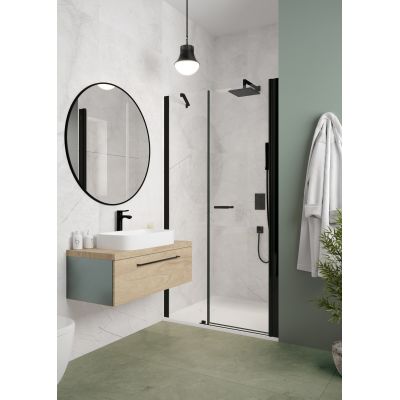 Sanplast Exa Line ścianka przedłużająca SS2/Exa Line 40 cm stała czarny mat/szkło przezroczyste 600-540-1220-59-401