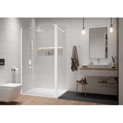 Sanplast Exa Line ścianka prysznicowa walk-in 60 cm biały mat/szkło przezroczyste 600-540-1240-24-401
