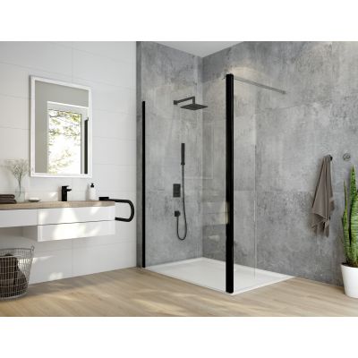 Sanplast Exa Line ścianka prysznicowa walk-in 60 cm czarny mat/szkło przezroczyste 600-540-1240-59-401