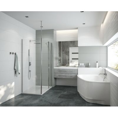 Sanplast Exa Line ścianka prysznicowa walk-in 90 cm srebrny połysk/szkło przezroczyste 600-540-1530-38-401