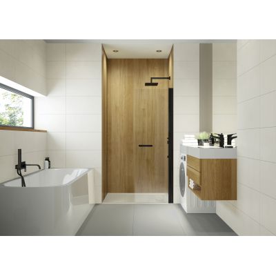 Sanplast Exa Line ścianka prysznicowa walk-in 80 cm czarny mat/szkło przezroczyste 600-540-1620-59-401