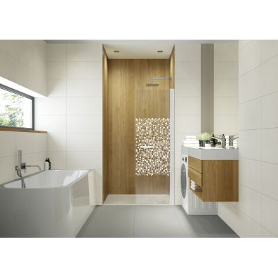 Sanplast Exa Line ścianka prysznicowa walk-in 90 cm biały mat/szkło ze wzorem 600-540-1630-24-151