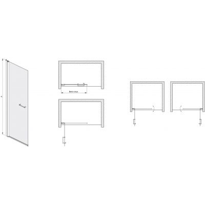 Sanplast Exa Line ścianka prysznicowa walk-in 90 cm biały mat/szkło przezroczyste 600-540-1630-24-401