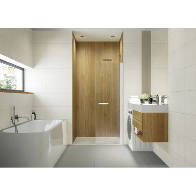 Sanplast Exa Line ścianka prysznicowa walk-in 90 cm biały mat/szkło przezroczyste 600-540-1630-24-401