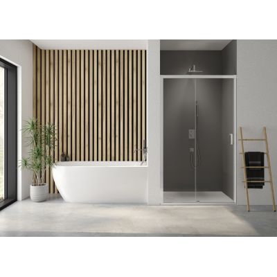 Sanplast Exa Line drzwi prysznicowe przesuwne D2/Exa-100-110 cm biały mat/szkło przezroczyste 600-540-2510-24-401