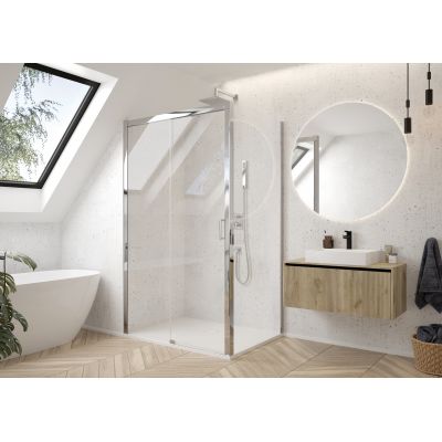 Sanplast Exa Line drzwi prysznicowe przesuwne D2/Exa-100-110 cm srebrny błyszczący/szkło przezroczyste 600-540-2510-38-401