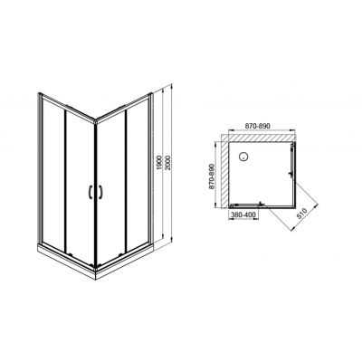 Sanplast Fris kabina z brodzikiem 90x90 cm kwadratowa biały połysk/szkło przezroczyste 602-330-3060-01-400
