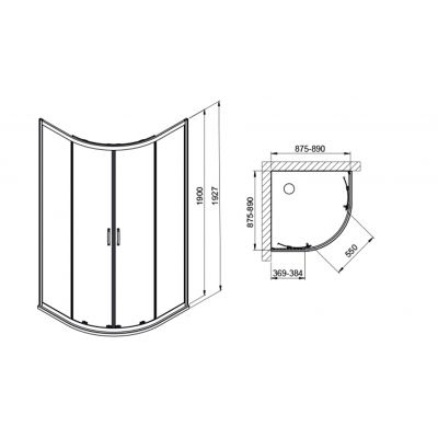 Sanplast Fris kabina z brodzikiem 90x90 cm półokrągła biały połysk/szkło ze wzorem 602-331-2260-01-180