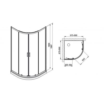 Sanplast Fris kabina z brodzikiem 90x90 cm półokrągła biały połysk/szkło ze wzorem 602-331-3260-01-180