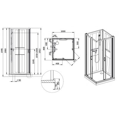 Sanplast Basic Complete Mineral kabina z brodzikiem i zestawem prysznicowym 80x120 cm prostokątna biały połysk/szkło ze wzorem 602-460-0121-01-2H0