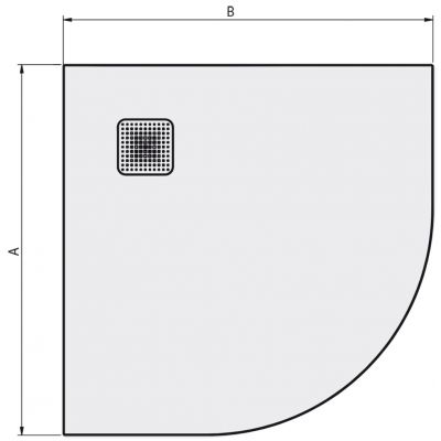 Sanplast Eco Mineral brodzik półokrągły 80x80 cm biały 645-580-0420-01-020